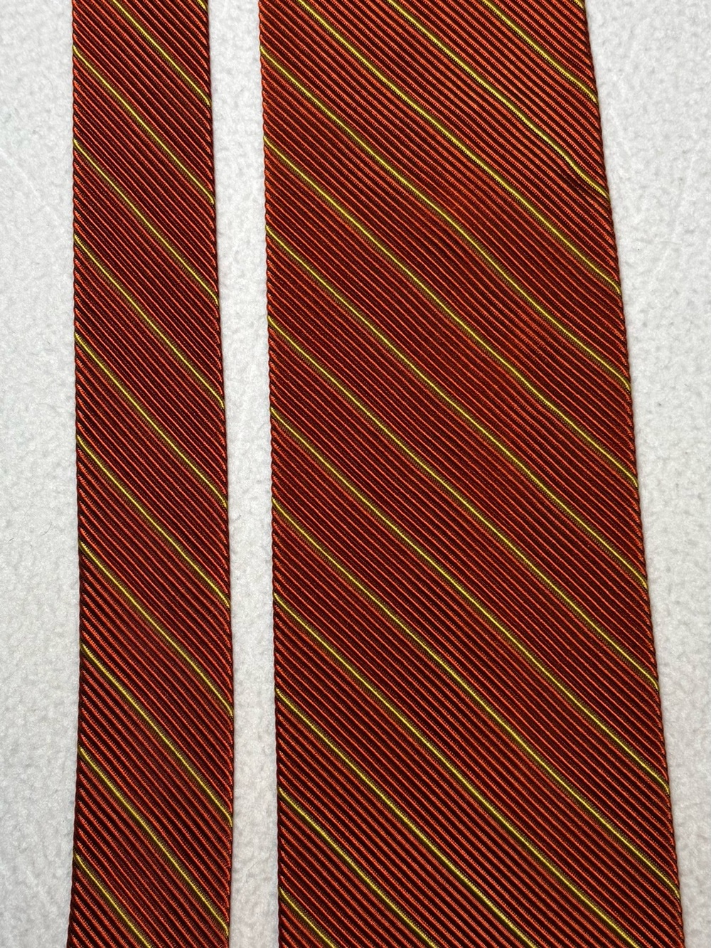 Hickey freeman orange Stripe Men's Tie with Yellow Accent